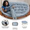 Flash Furniture Eleanor 56-in Portable Folding Double Saucer Chair in Dusty Aqua Faux Fur w/a Soft Gold Steel Frame FV-FDS-001-DTAQ-SGD-GG - alternate 4